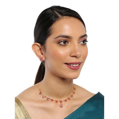 Zirconia Necklace & Earrings Jewelry - J1813