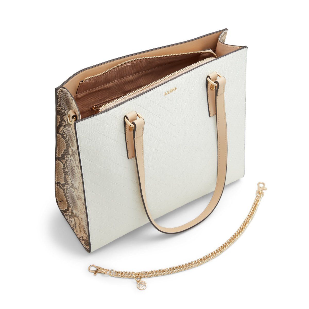 Buy Aldo Zaveri Womens White Tote Bag (M) Online