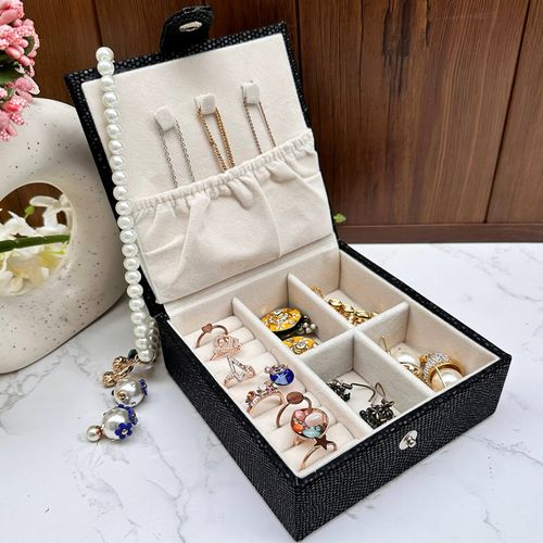 La Trove Quirky Portable Jewellery Storage Box With Pocket Organizer