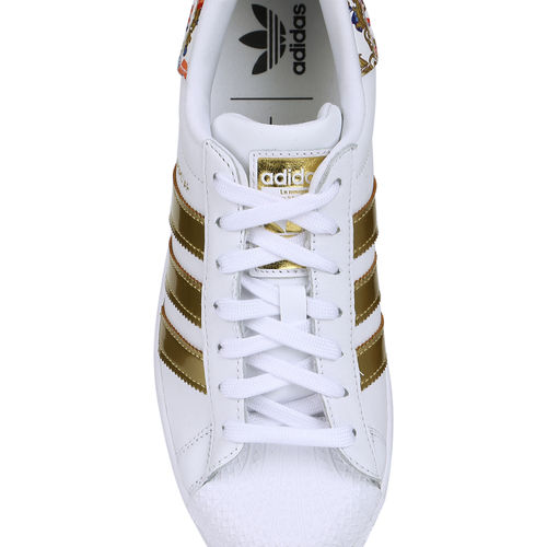 Adidas Superstar Shell Toe Size 7 Shoes White Black Gold, Skate