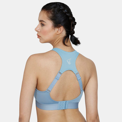 Buy Zelocity High Impact Padded Wide Waist Band Sports Bra - Skin at Rs.599  online