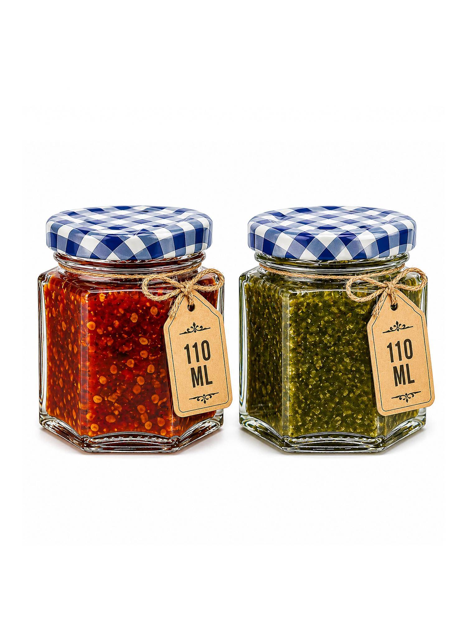 Kilner Premium Hexagonal Airtight Twist Top Glass Jar 110Ml Kitchen (Pack Of 2)