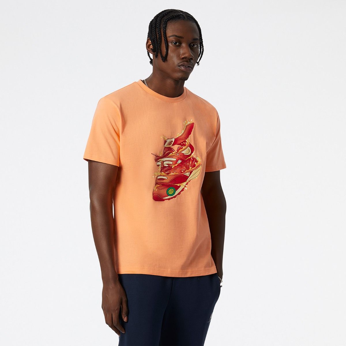 New balance orange t shirt on sale