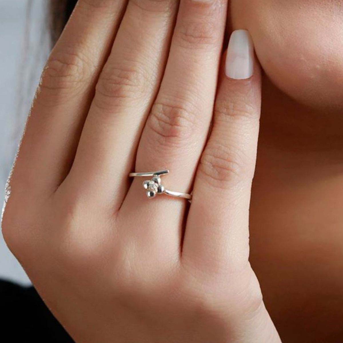 Priyaasi Sheer By Sterling Silver Tiny Flower Ring