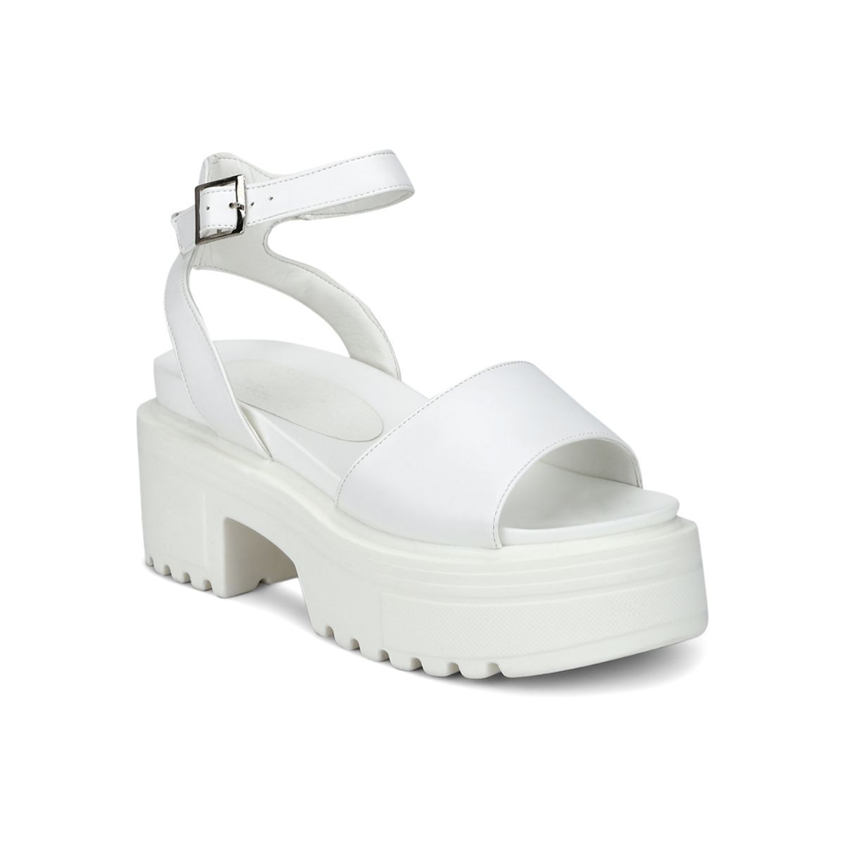 White platform 2024 block heels