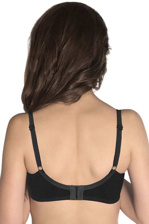 Buy Amante Non-Padded Non-Wired High Coverage Bra - Black Online
