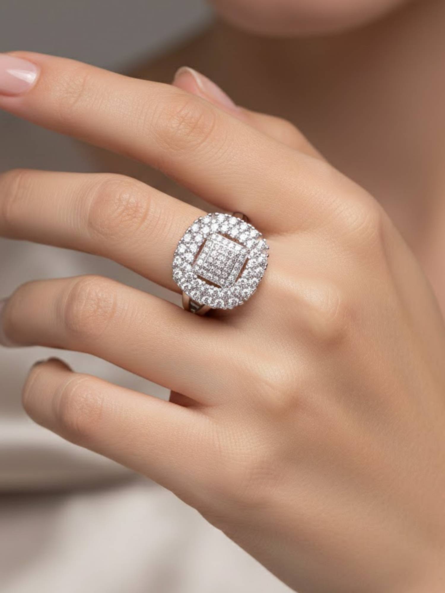 925 SILLER The Radiance Mosaic Statement Ring