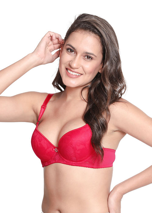 Buy Shyaway Pink Lace Underwired Lightly Padded Push Up Bra S037