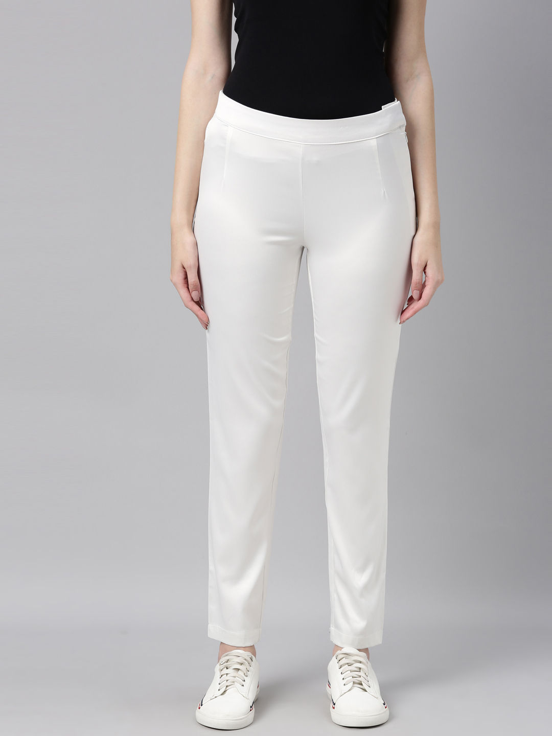 Libas Women Off White Pure Cotton Trousers Price in India Full  Specifications  Offers  DTashioncom