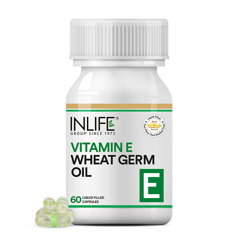 INLIFE Vitamin E 400 IU Wheat Germ Oil- 60 Liquid Filled Capsules