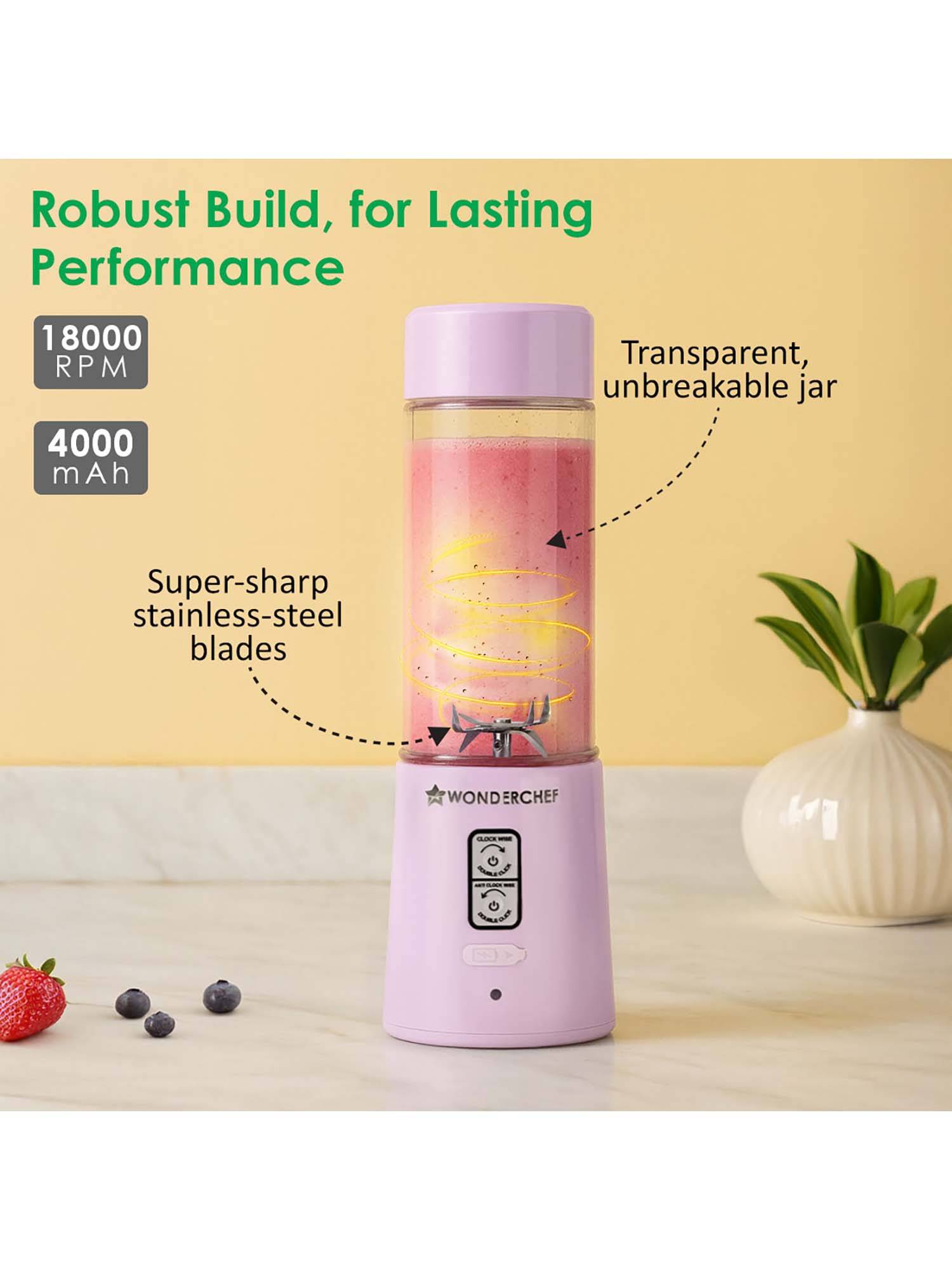 Buy Wonderchef Twister Portable Blender, 500ml Type-c Charge