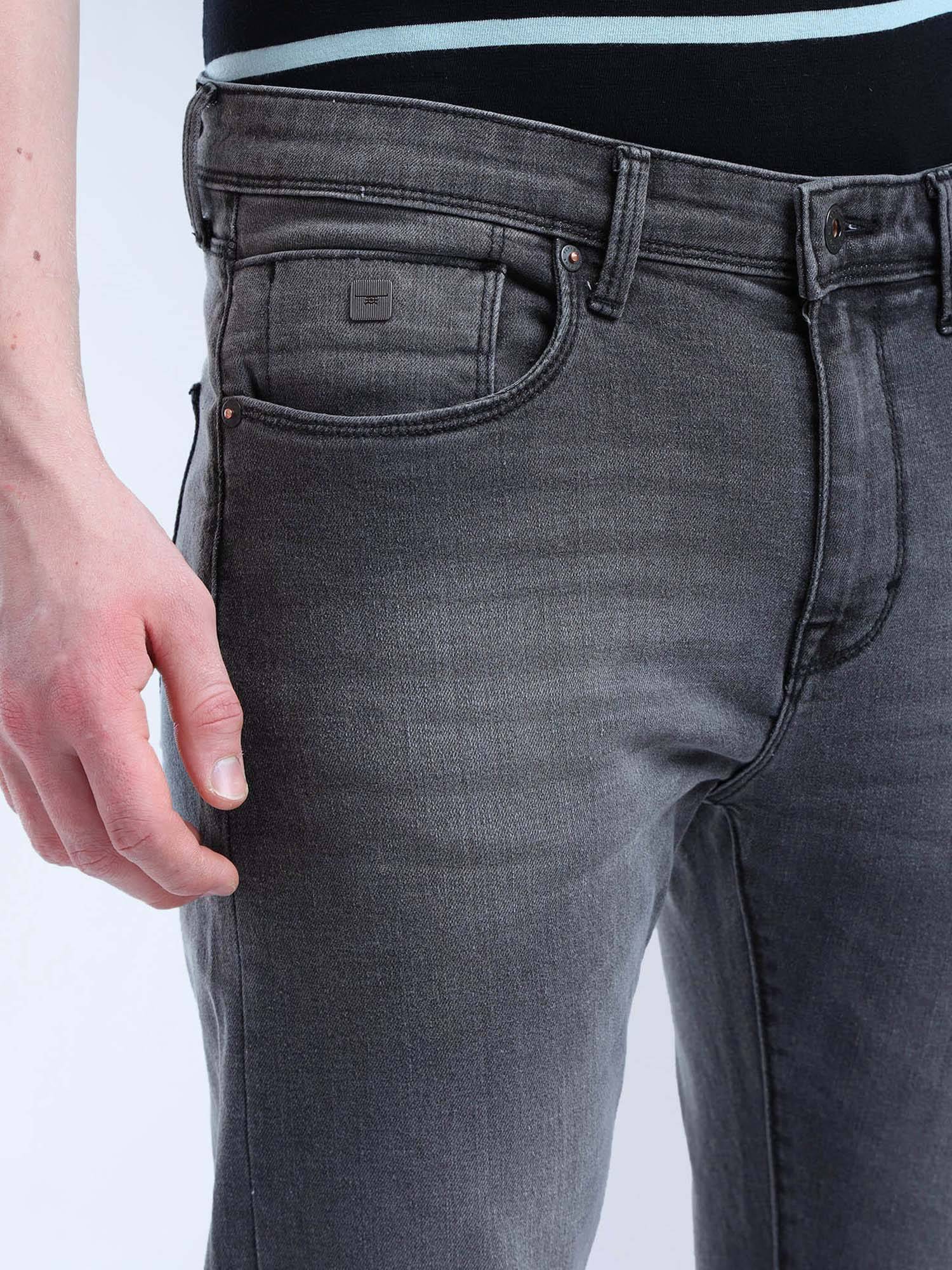 Buy Flying Machine Slash Slim Straight Fit Authentic Premium Jeans-Grey ...