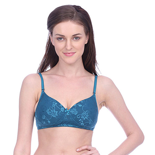 Buy Bralux Padded Cherry Bra With Detachable Strap And Trasperent Belt  Free, Color Steel Blue Online