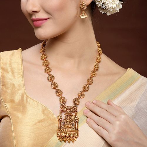 PANASH Gold Plated Handcrafted Temple Jewellery (Set of 2)