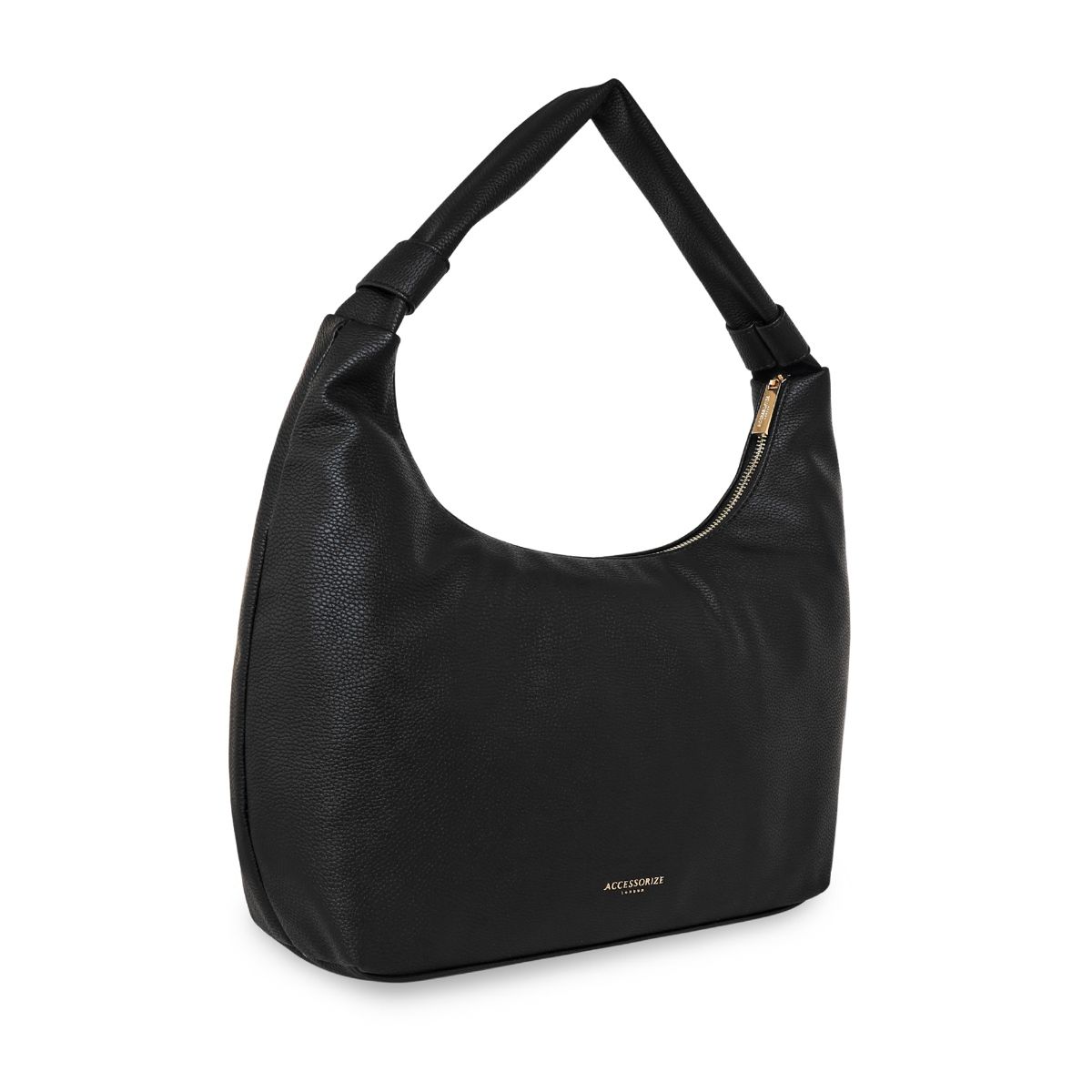 Accessorize London Womens Black Faux Leather Scoop Shoulder Bag Buy