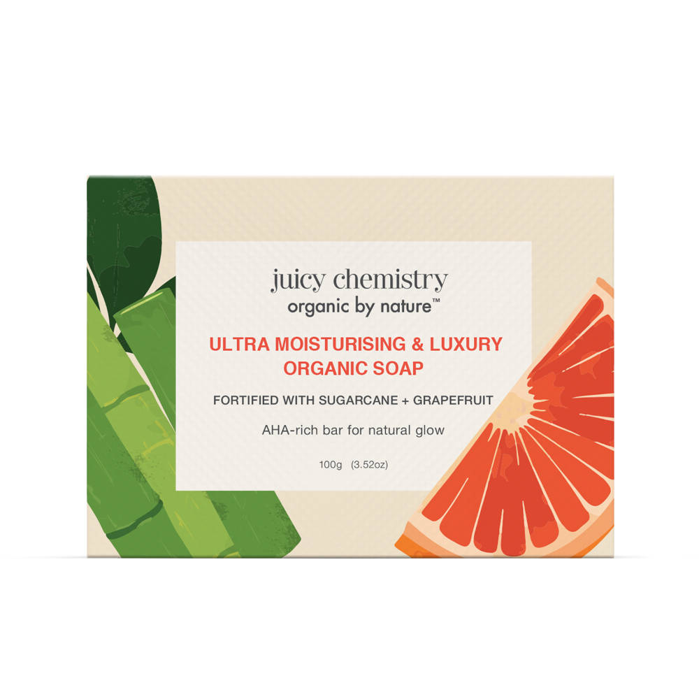 Juicy Chemistry Ultra Moisturising & Luxury Organic Soap Fortified with Sugarcane + Grapefruit