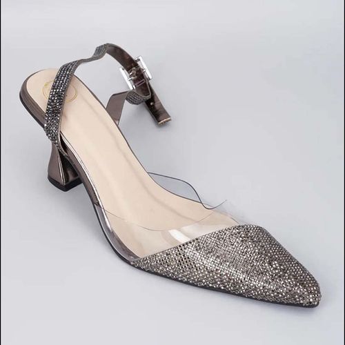Buy Sana K Luxurious Footwear Silver Sleek Cheek Pointed Toe Heel