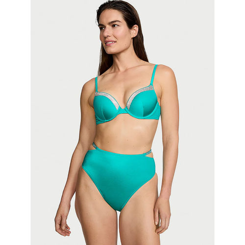 Victoria's Secret Women Blue Polyamide Bikini Top (32B)