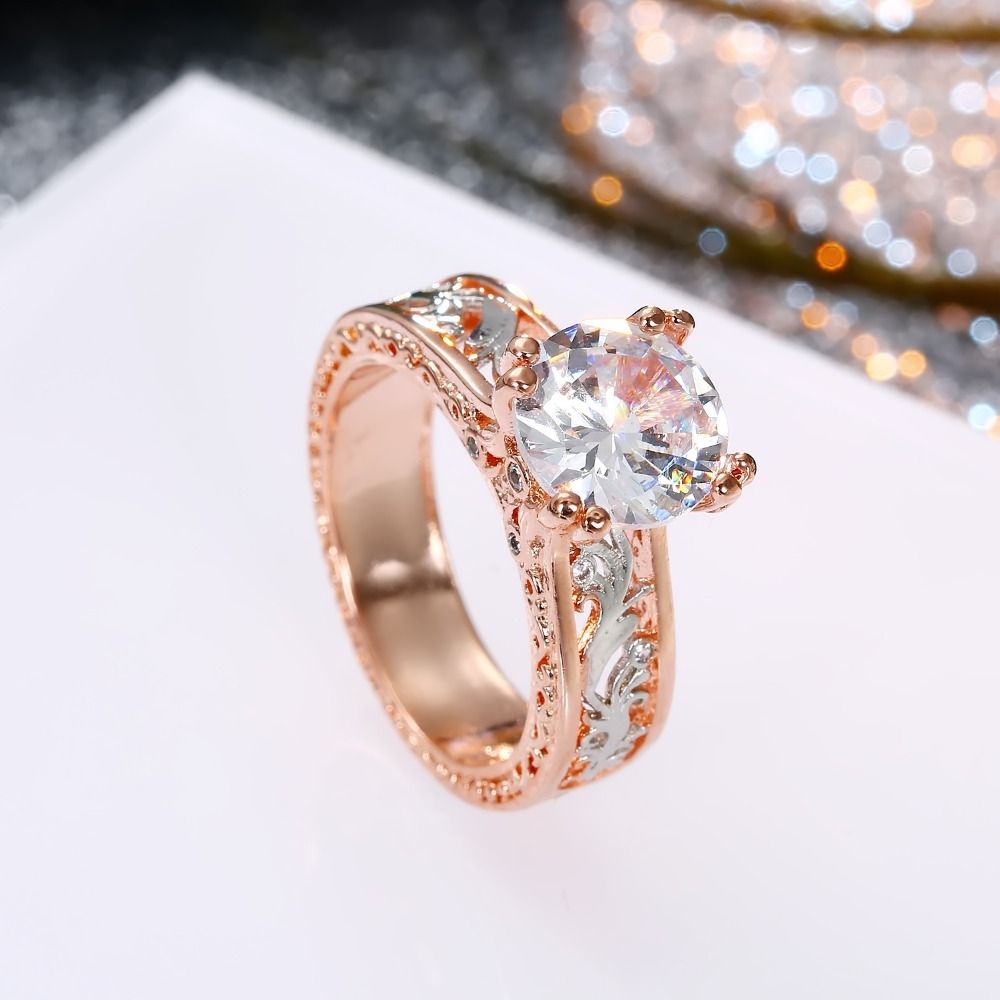 1 Carat Crown Tiffany Set Cubic Zirconia Engagement Ring - Boutique Pavè