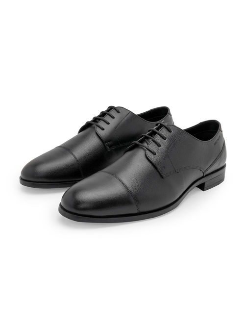 Buy Red Tape Mens Solid Black Genuine Leather Formal Derbies Shoes