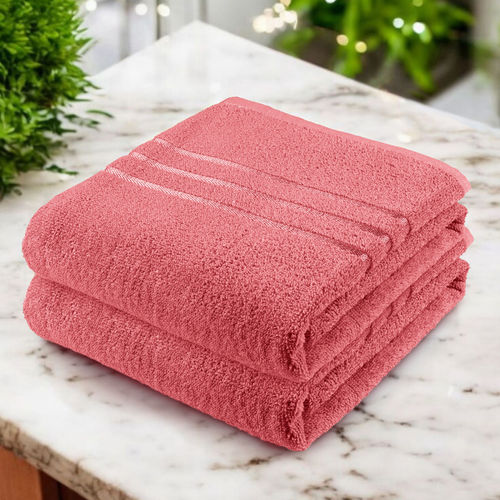 Buy Story@Home Peach 450 Gsm Hand Towels (Pack of 2) (M) Online