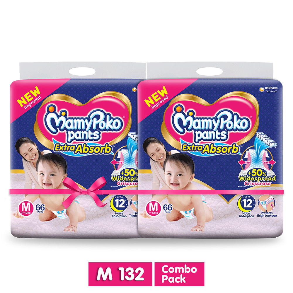 MamyPoko Pants Extra Absorb Diaper - Large Size, Pack of 10 Diapers (L-10)