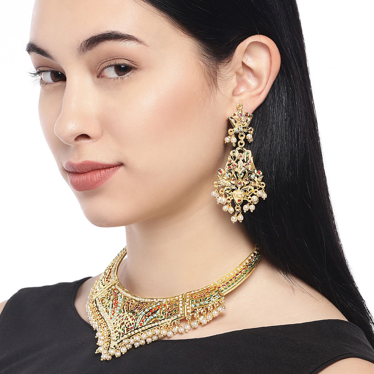 Buy AccessHer Gold-Plated Pearl-Studded 
