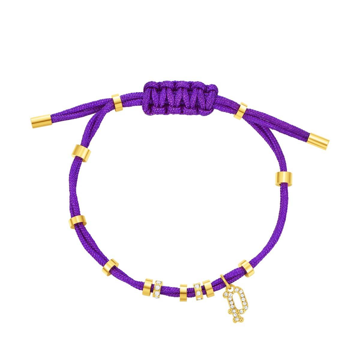 Police Luck Gp P Charm W Crystal Slider Purple Bracelet For Women
