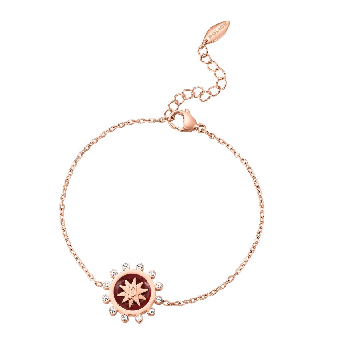 Police Stellar Rg Motif W Red Enamel and Crystals Bracelet For Women