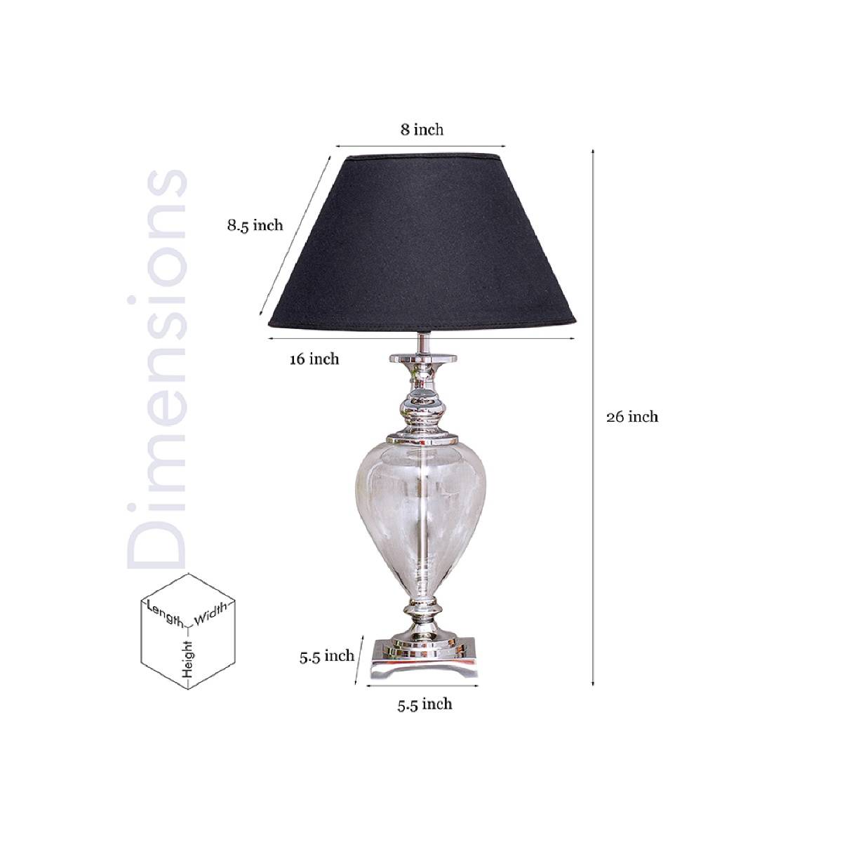 Buy Kapoor Lamp Shades Zucchero Metal and Glass Table Lamp with Black ...