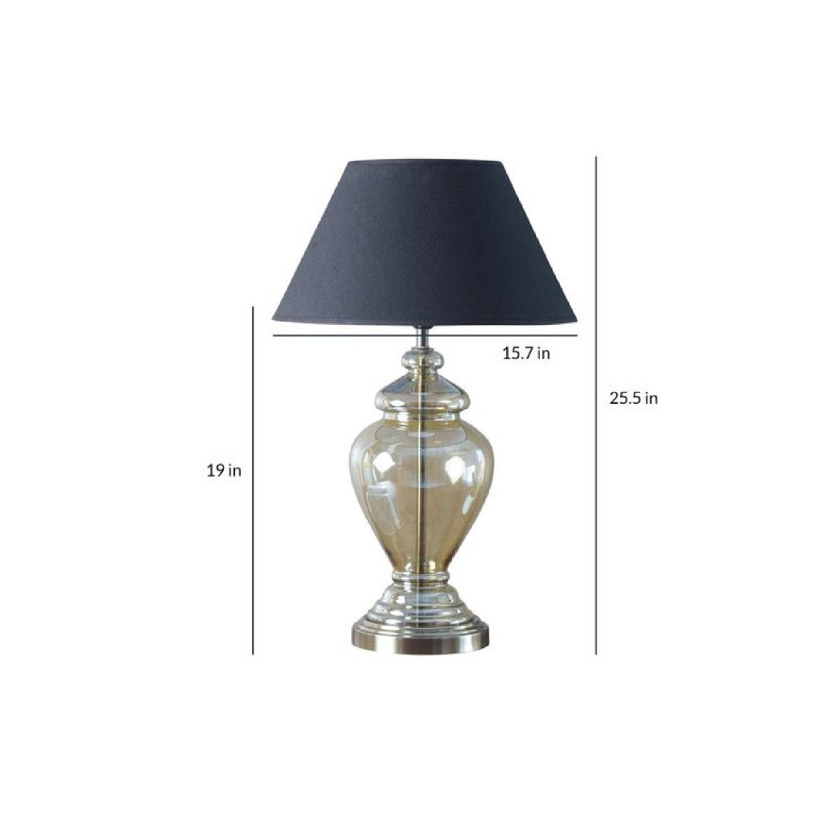 Buy Kapoor Lamp Shades Syracuse Champagne Glass Table Lamp with Black ...