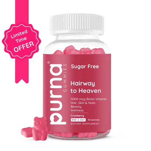 Purna Gummies Hair Biotin Cranberry Sugar Free Gummies with Vitamin B12 for  Hair & Nail, 30 Day Pack: Buy Purna Gummies Hair Biotin Cranberry Sugar  Free Gummies with Vitamin B12 for Hair
