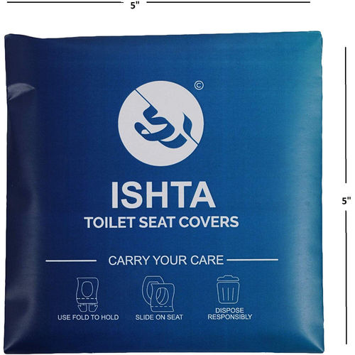 Buy ISHTA Disposable Waterproof Premium Recyclable Soft Toilet Seat Covers  - Pack of 5 Online