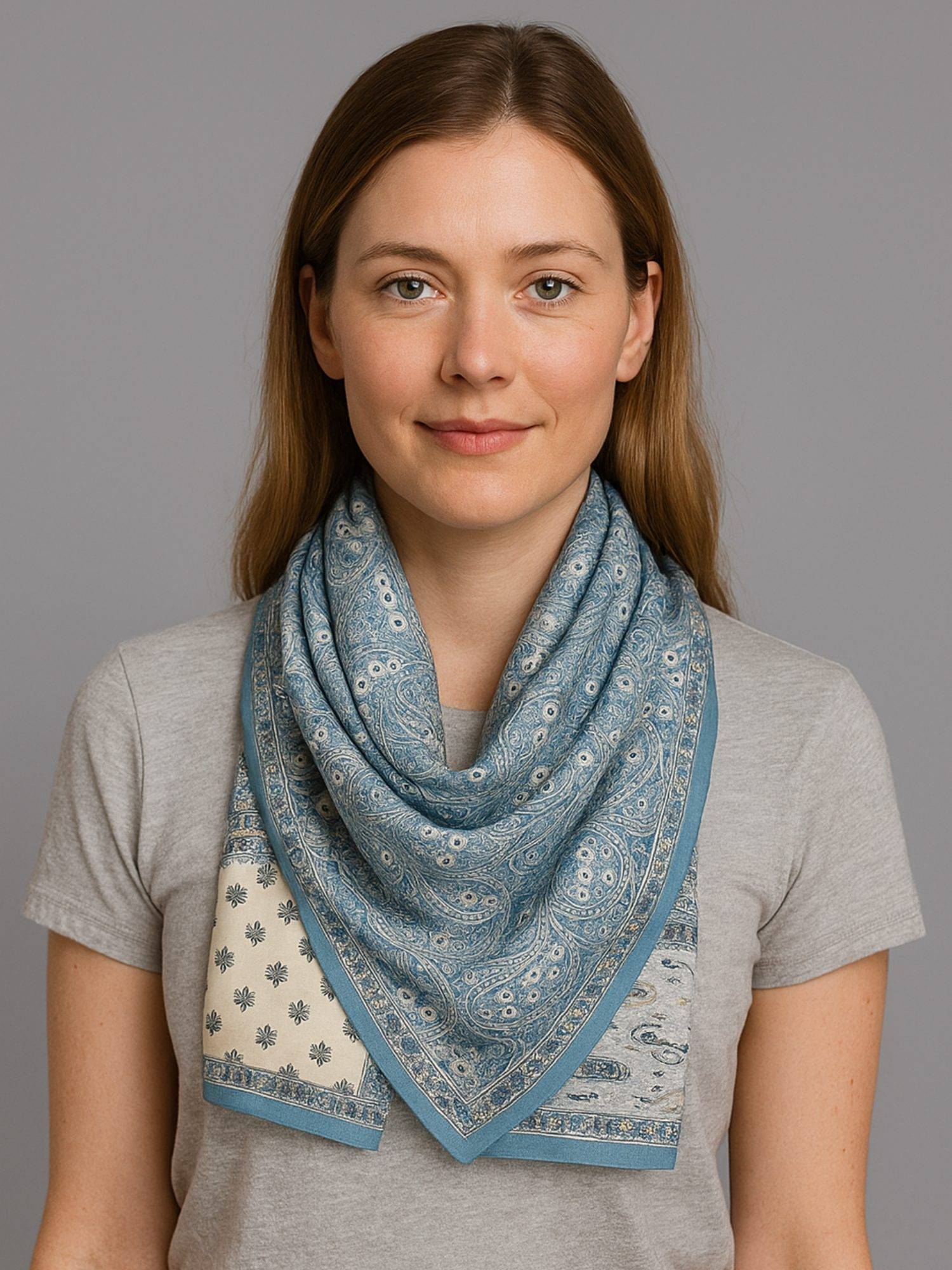 Alvaro Castagnino Women Blue Printed Polyester Stole
