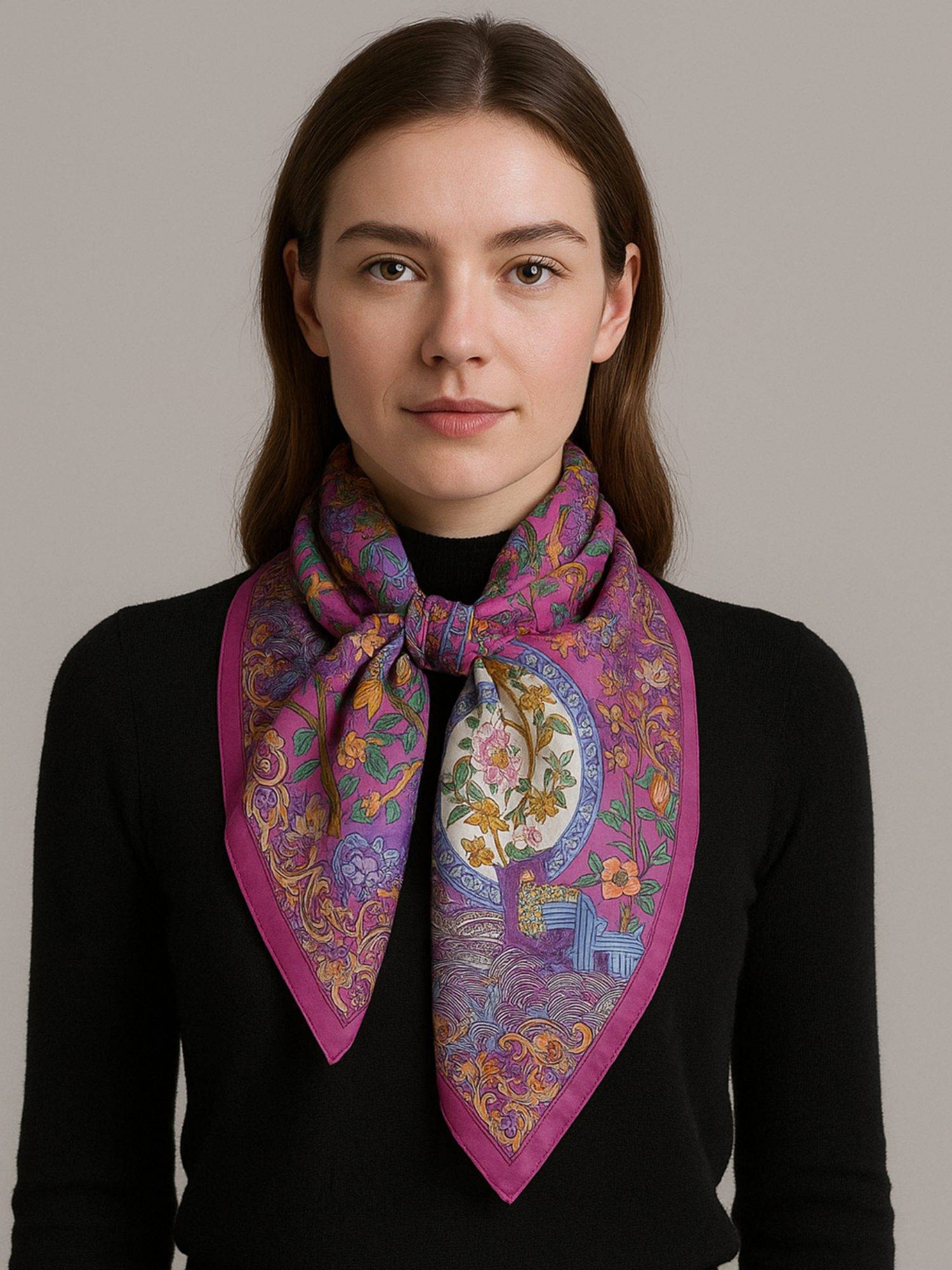 Alvaro Castagnino Women Purple Printed Polyester Stole