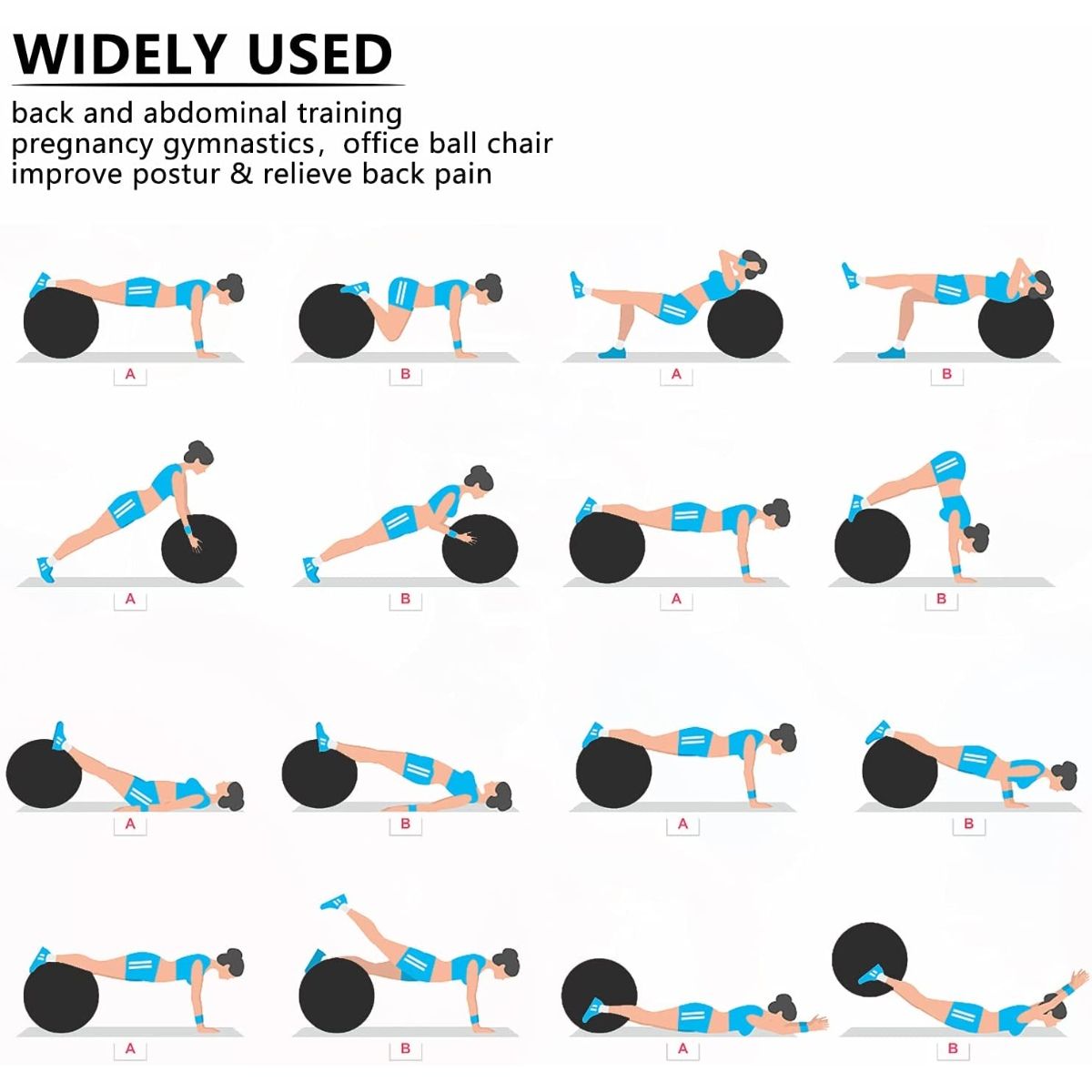 Rubber gym ball sale