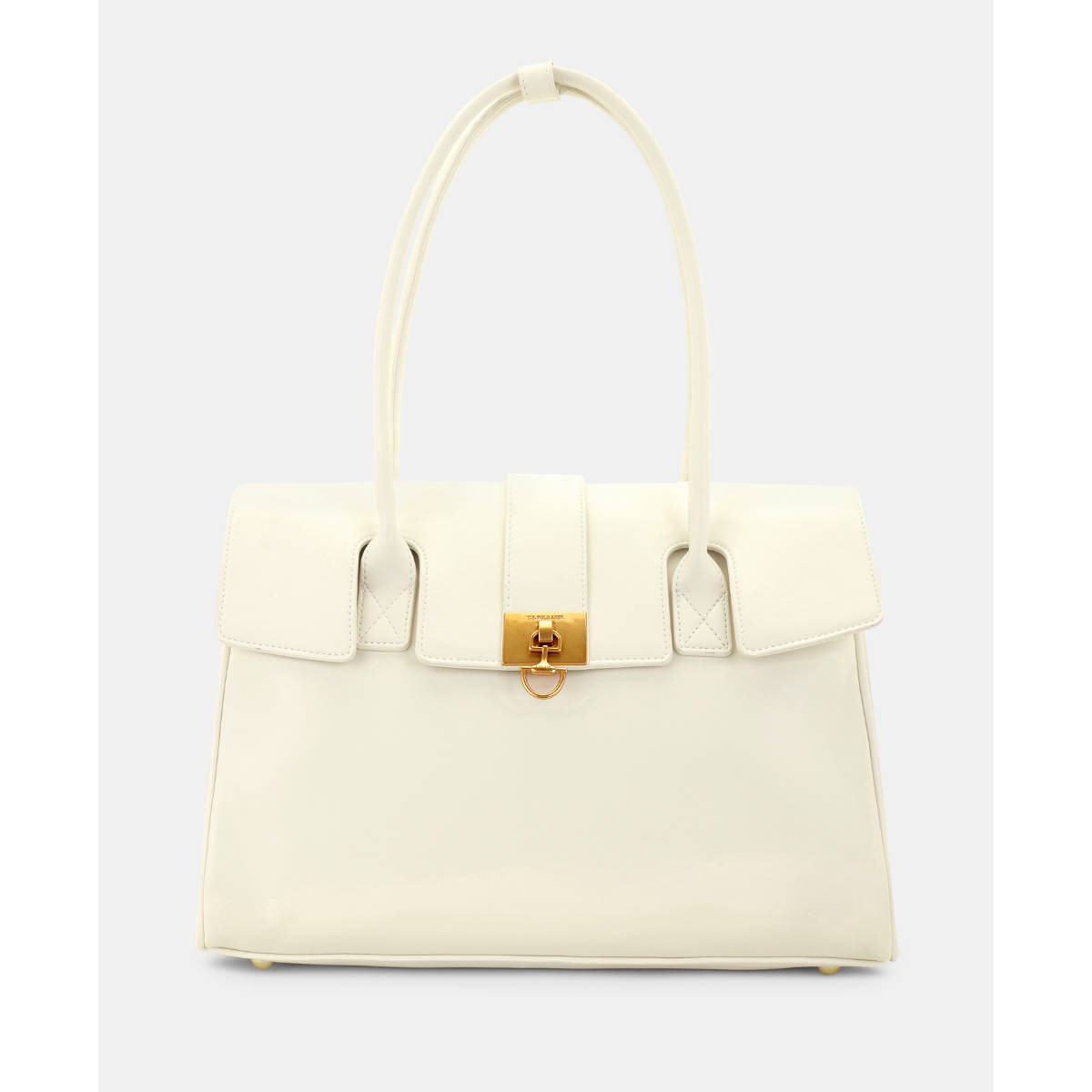 U.S. POLO ASSN. Aspen Off White satchel Handbag with Horsebit Hardware