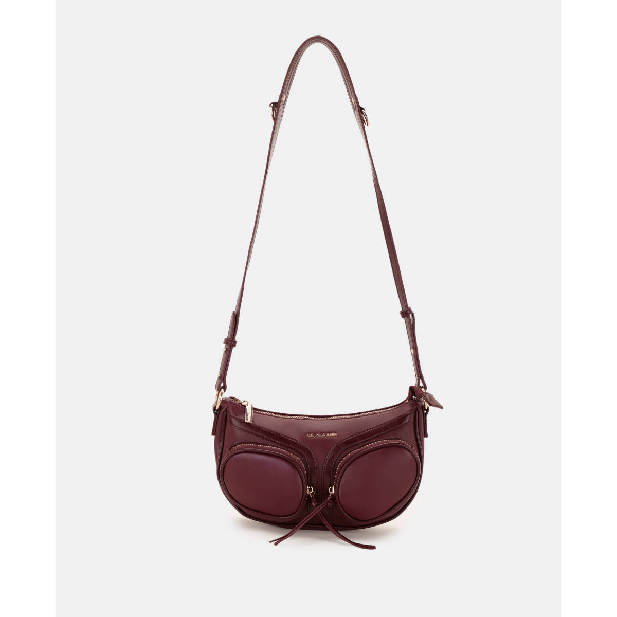 U.S. POLO ASSN. Aria Burgundy crossbody Handbag with Detachable Sling Strap