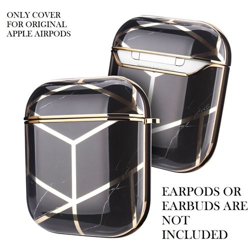 Mvyno Stylish Case For Apple Airpods (Golden Black)