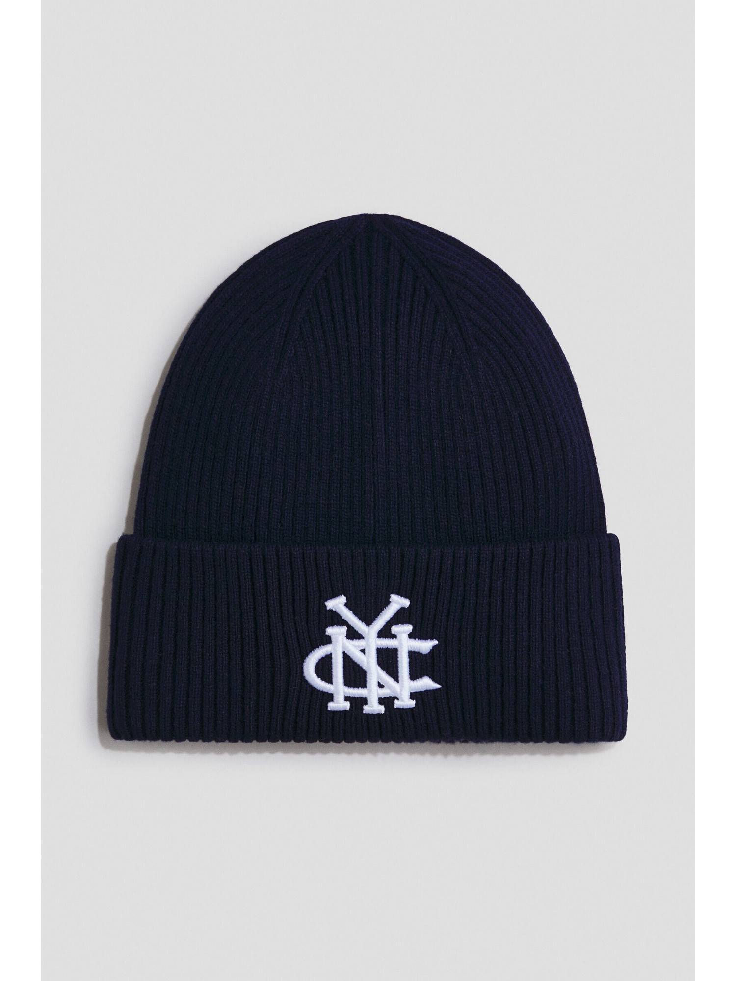 H&M Boys Navy Blue Embroidery-Detail Beanie