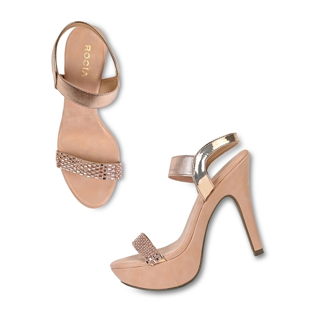 Rose gold on sale diamante heels