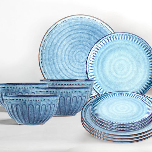 Anko Blue Bowls and Dinner Plates Side Plates Set