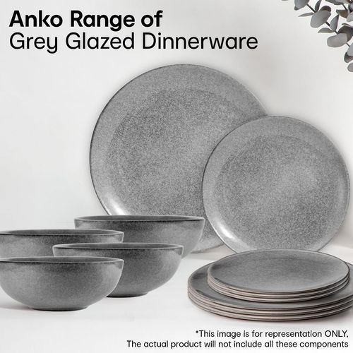 Buy Anko Grey Bowls and Dinner Plates Set Online