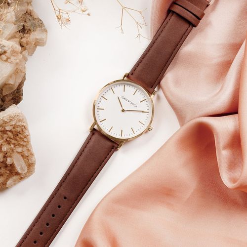 Buy Joker Witch Hope White Dial Brown Strap Watch for Women Online