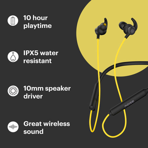 Noise Tune Active Bluetooth Wireless Neckband Earphones, 10 Hours Of  Playtime (Pop Yellow)