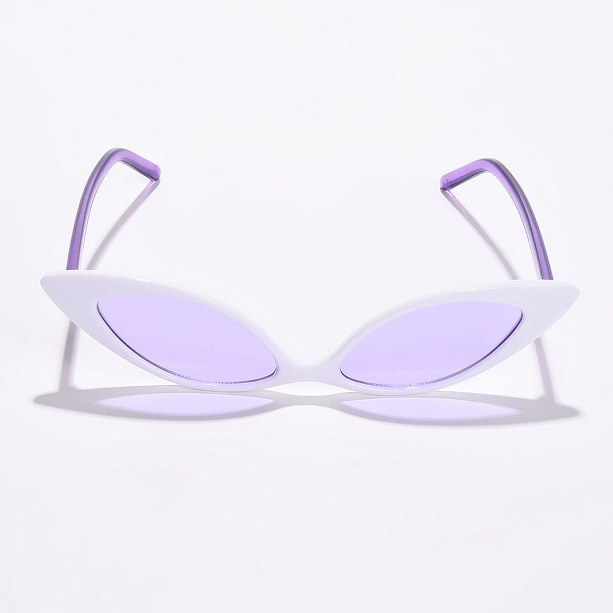 Buy Haute Sauce Women Purple Lens White Cat Eye Sunglasses 57 Online