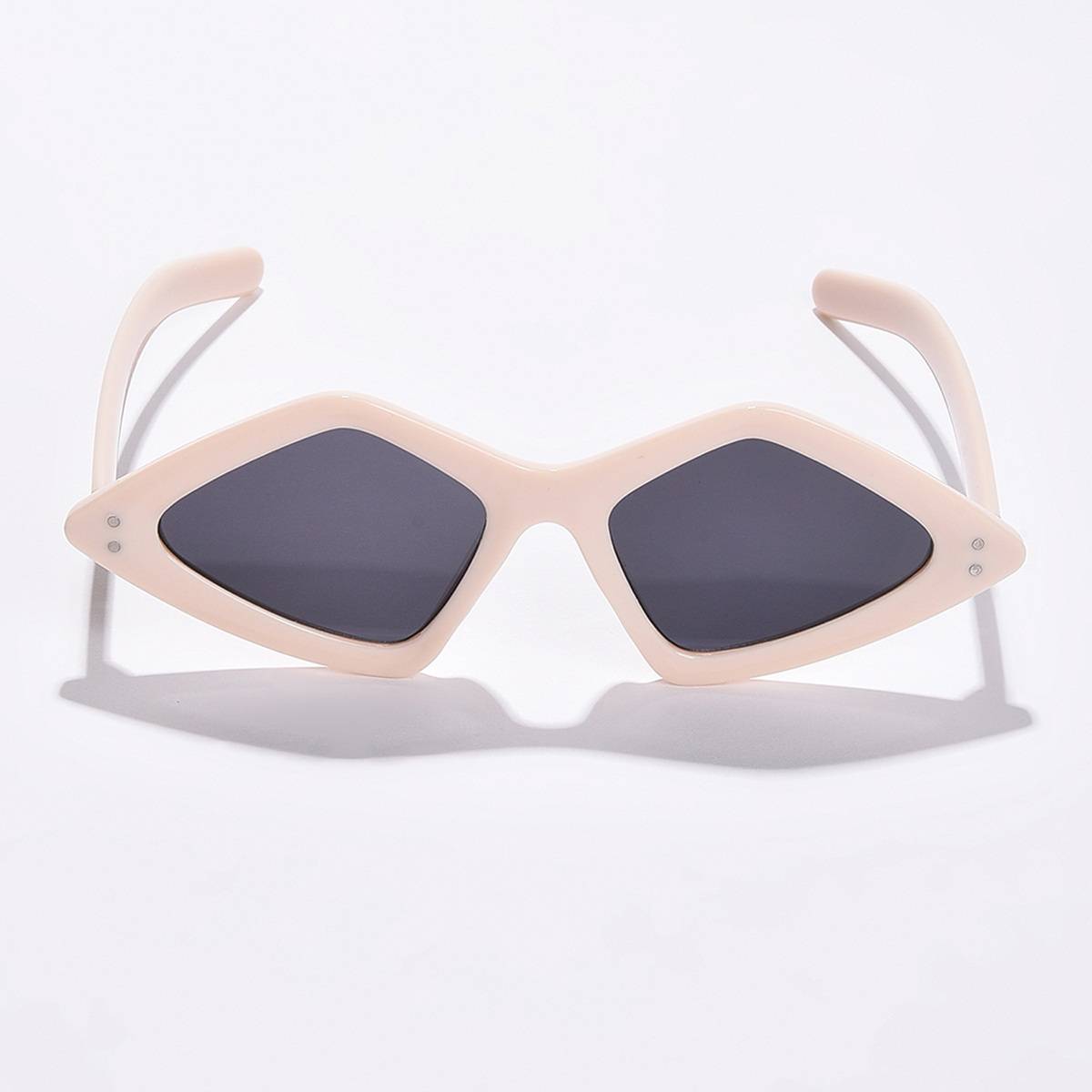 Haute Sauce Women Grey Lens Off White Cat Eye Sunglasses (60)