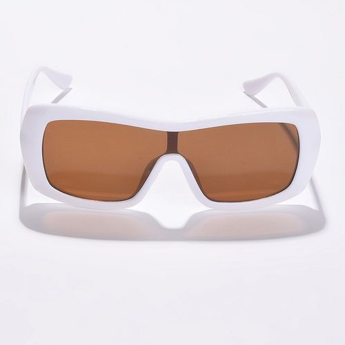 Haute Sauce Women Brown Lens White Rectangle Sunglasses (65): Buy Haute  Sauce Women Brown Lens White Rectangle Sunglasses (65) Online at Best Price  in India