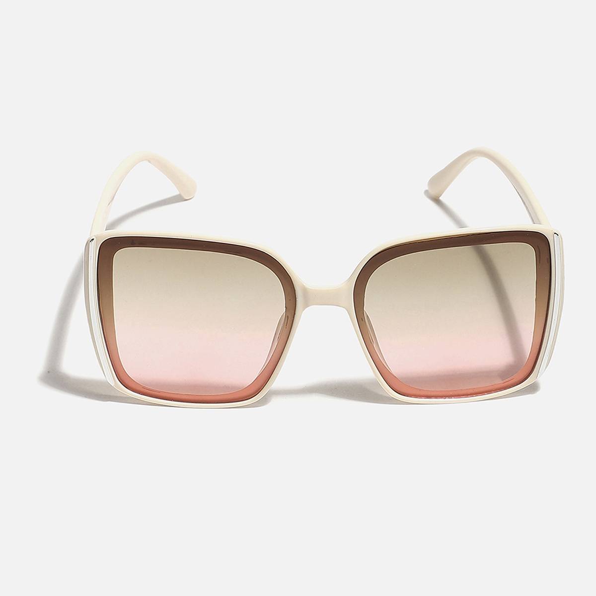 Haute Sauce Women Brown Lens Off White Butterfly Sunglasses (60)