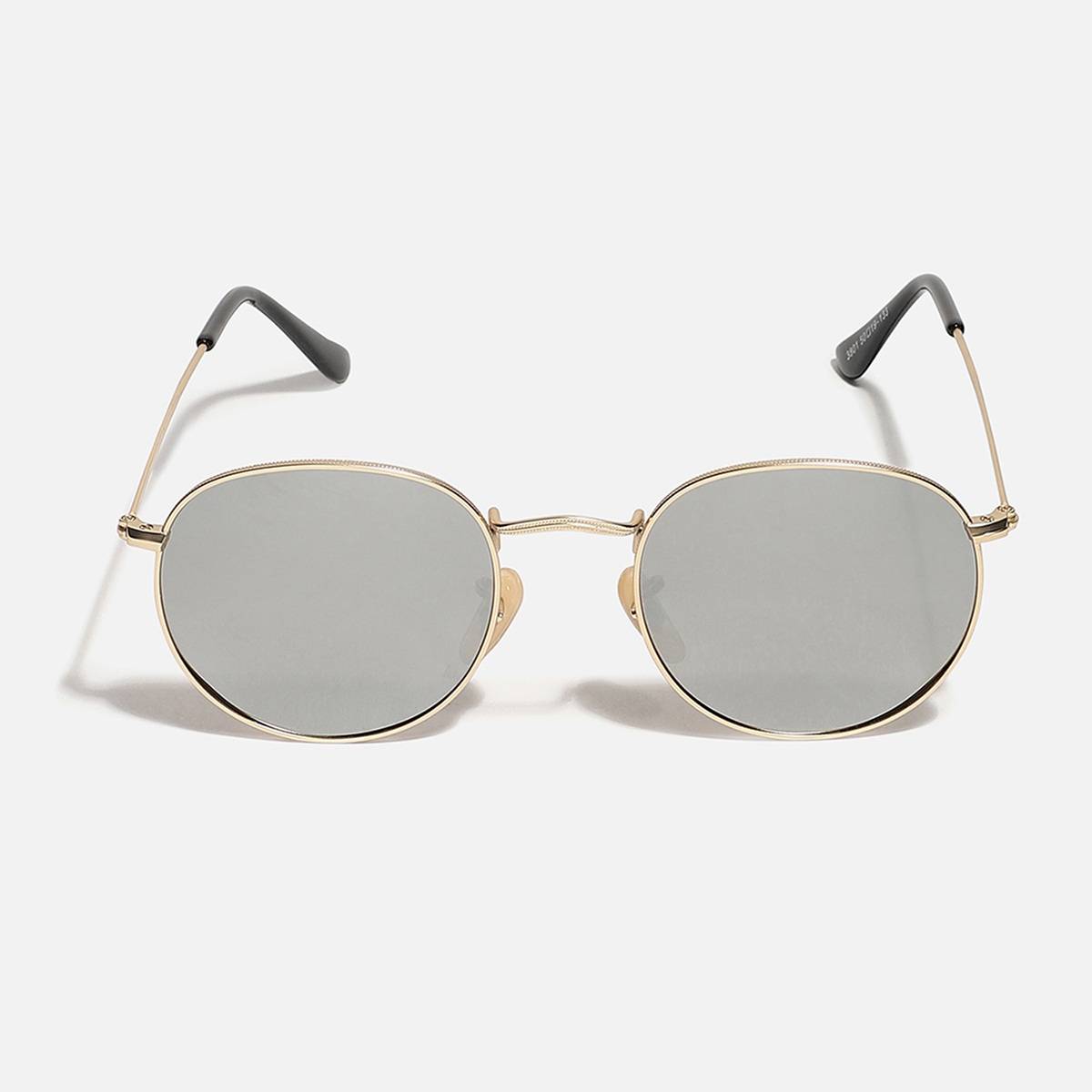 Haute Sauce Women Grey Lens Gold Round Sunglasses (45)